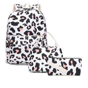 Trendy Leopard Print School Backpack Set 3pc | Lunch Bag + Pencil Case | NEW